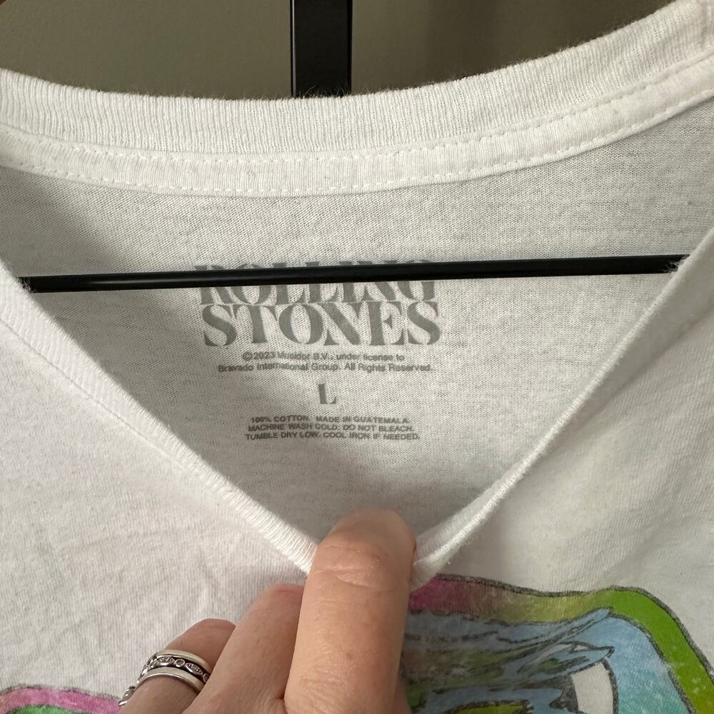 Rolling Stones Some Girls Lips Womens T-Shirt Large White - Picture 2 of 3